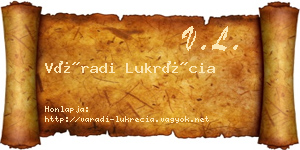 Váradi Lukrécia névjegykártya