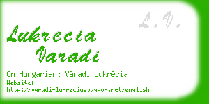 lukrecia varadi business card